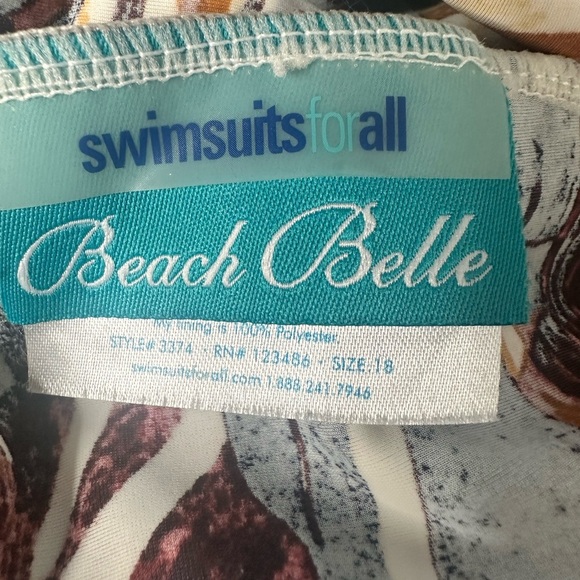 Beach Belle Safari Print Tie‎ on Side Built in Bra Tankini Size 18 - Picture 9 of 9